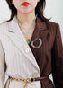 Boho Necklace, Mala Necklace,Blue Aquamarine, Rose Charm, Elegant Lariat